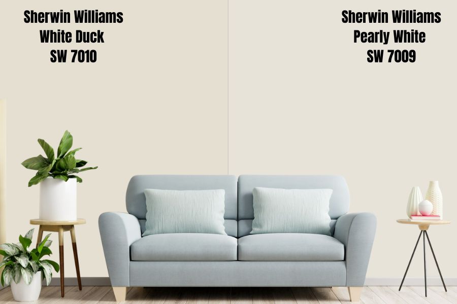 Sherwin Williams White Duck vs. Pearly White (SW 7009)