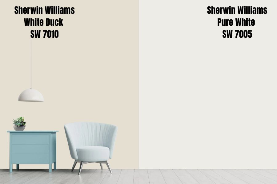 Sherwin Williams White Duck vs. Pure White (SW 7005)