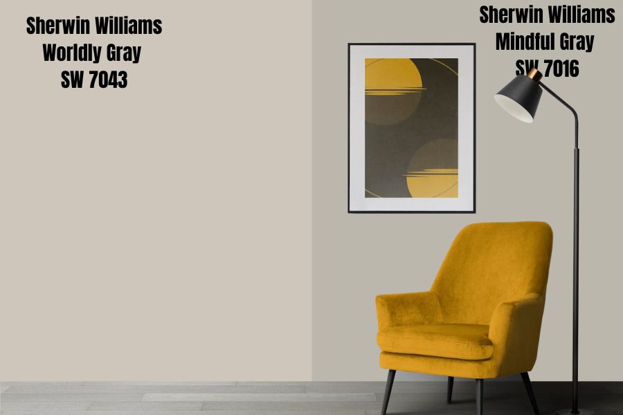 Sherwin Williams Worldly Gray vs. Mindful Gray (SW 7016)