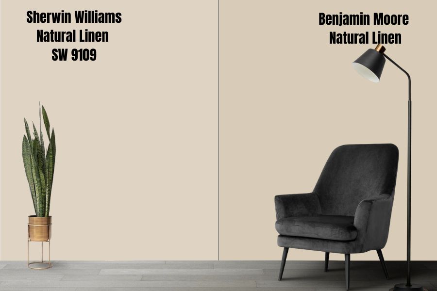 Benjamin Moore Natural Linen vs. Sherwin Williams Natural Linen SW 9109