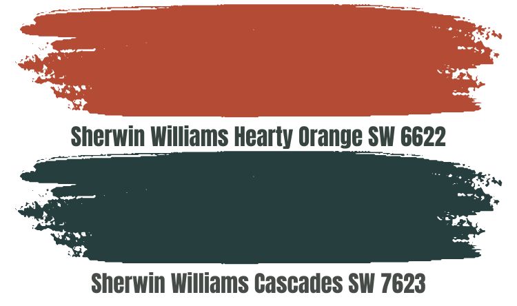 Coordinating Colors for Cascades SW 7623Hearty Orange SW 6622