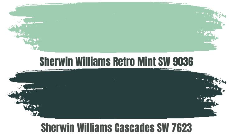 Coordinating Colors for Cascades SW 7623Retro Mint SW 9036