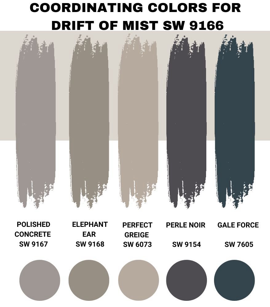 Coordinating Colors for Drift of Mist SW 9166