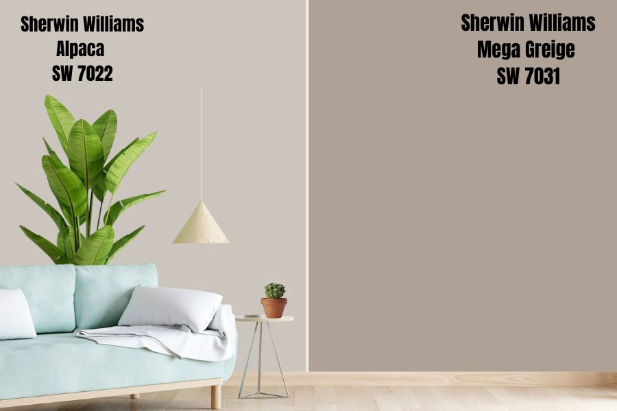 Sherwin Williams Alpaca vs. Mega Greige (SW 7031)