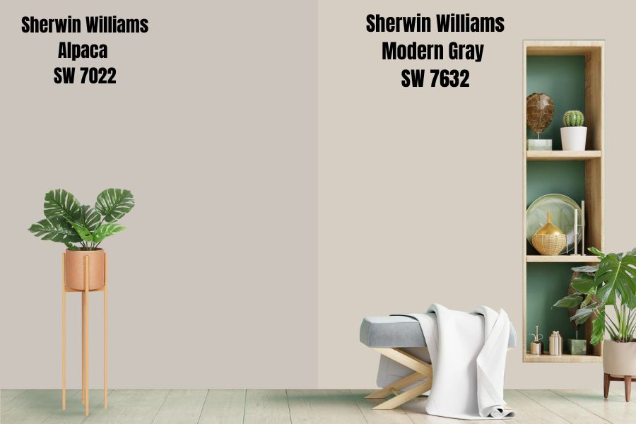 Sherwin Williams Alpaca vs. Modern Gray (SW 7632)