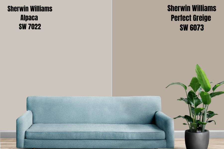 Sherwin Williams Alpaca vs. Perfect Greige (SW 6073)