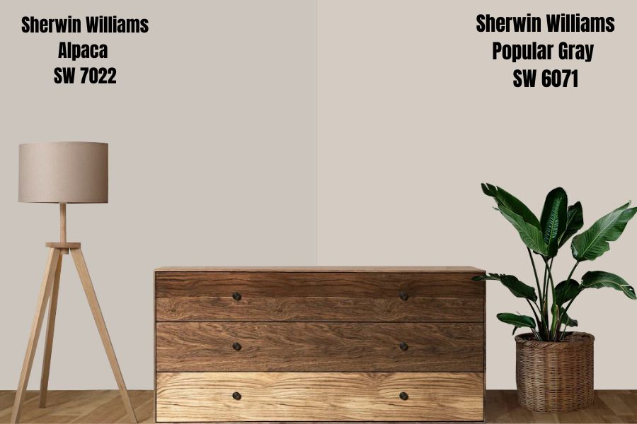 Sherwin Williams Alpaca vs. Popular Gray (SW 6071)