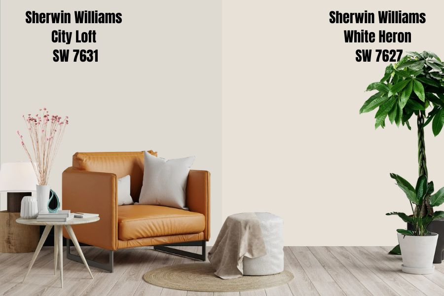 Sherwin Williams City Loft vs. White Heron SW 7627