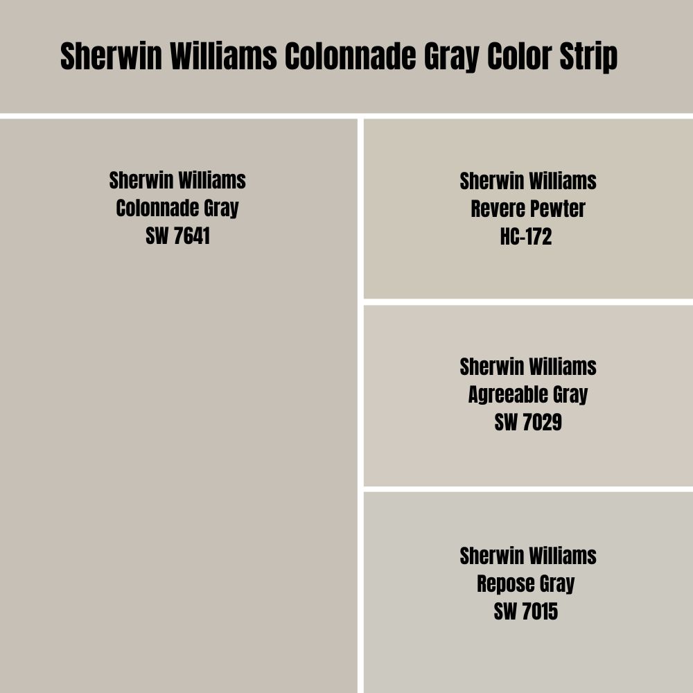 Sherwin Williams Colonnade Gray Color Strip