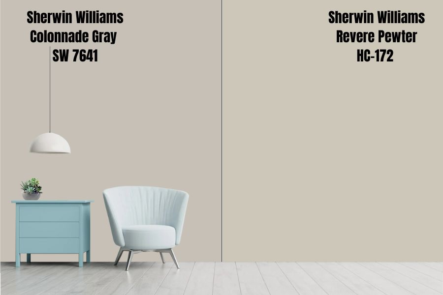 Sherwin Williams Colonnade Gray vs. Revere Pewter HC-172