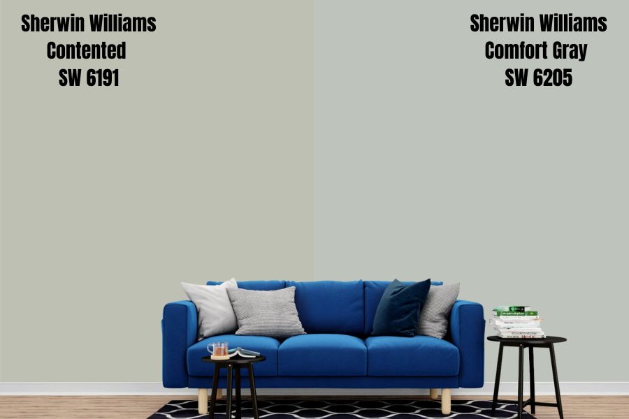 Sherwin Williams Contented vs. Comfort Gray SW 6205