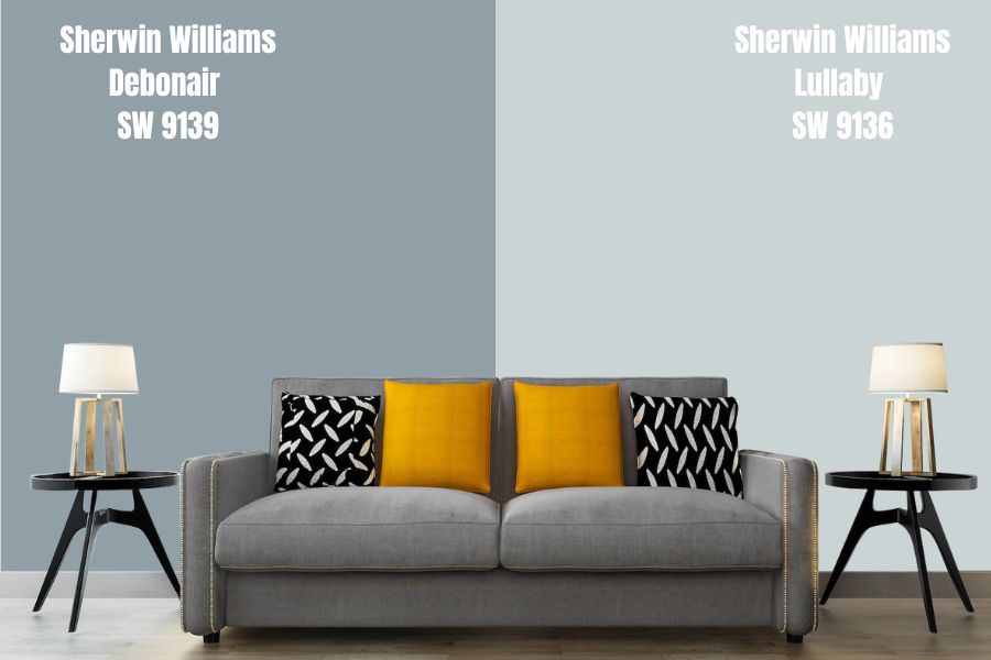 Sherwin Williams Debonair vs. Lullaby SW 9136