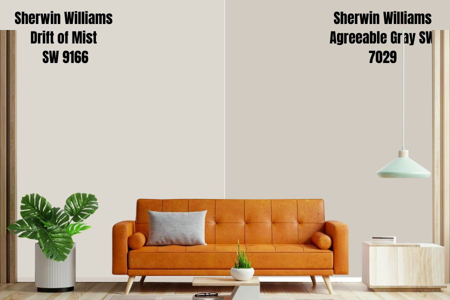 Sherwin Williams Drift of Mist vs. Agreeable Gray (SW 7029)