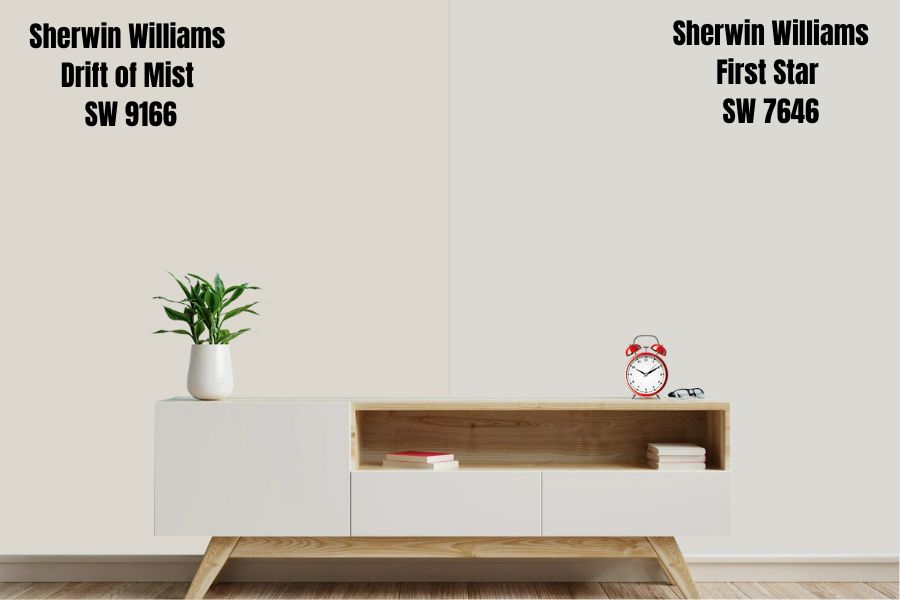 Sherwin Williams Drift of Mist vs. First Star (SW 7646)