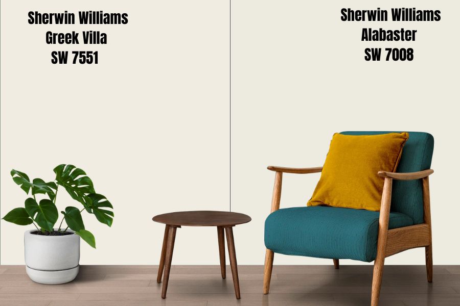 Sherwin Williams Greek Villa vs. Alabaster SW 7008