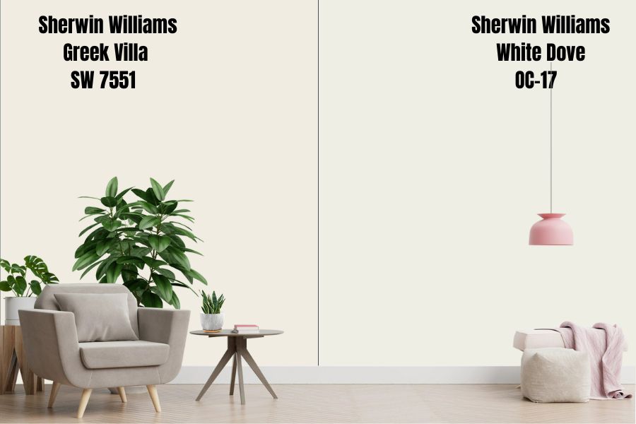 Sherwin Williams Greek Villa vs. White Dove OC-17