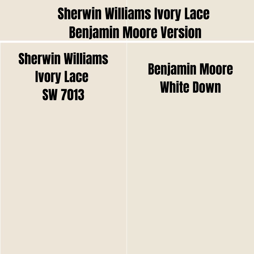 Sherwin Williams Ivory Lace Benjamin Moore Version