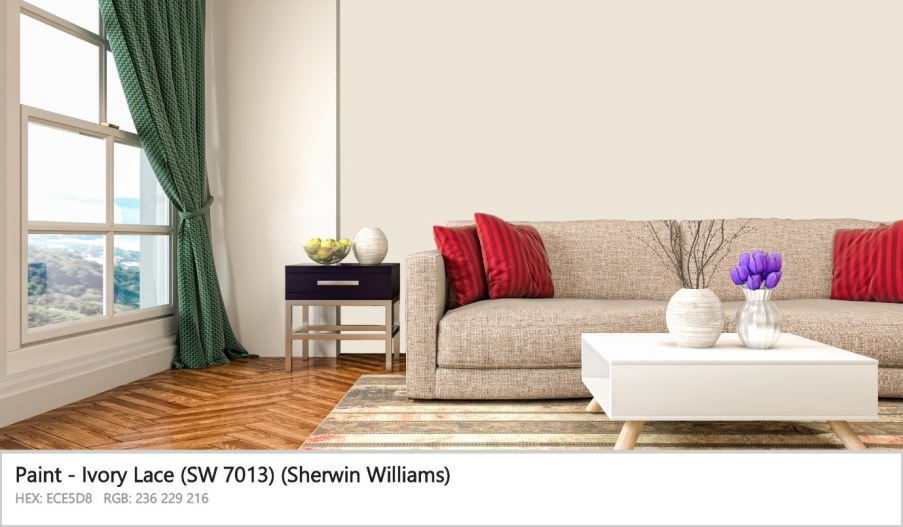 Sherwin Williams Ivory Lace Living Room 01