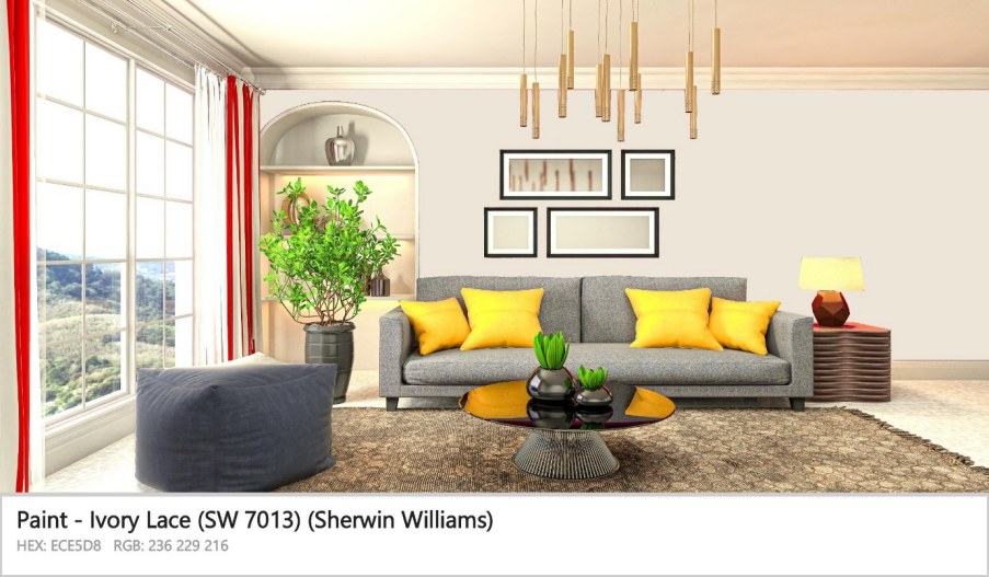 Sherwin Williams Ivory Lace Living Room 02