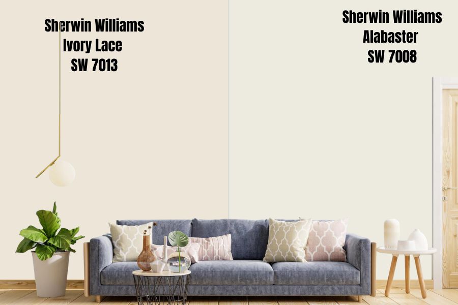 Sherwin Williams Ivory Lace vs. Alabaster (SW 7008)