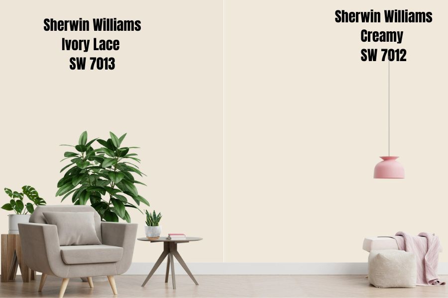 Sherwin Williams Ivory Lace vs. Creamy (SW 7012)
