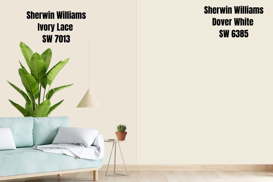 Sherwin Williams Ivory Lace vs. Dover White (SW 6385)