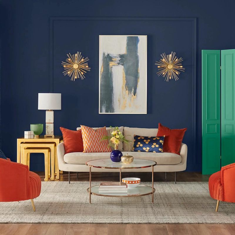 Sherwin Williams Naval Living Room 01