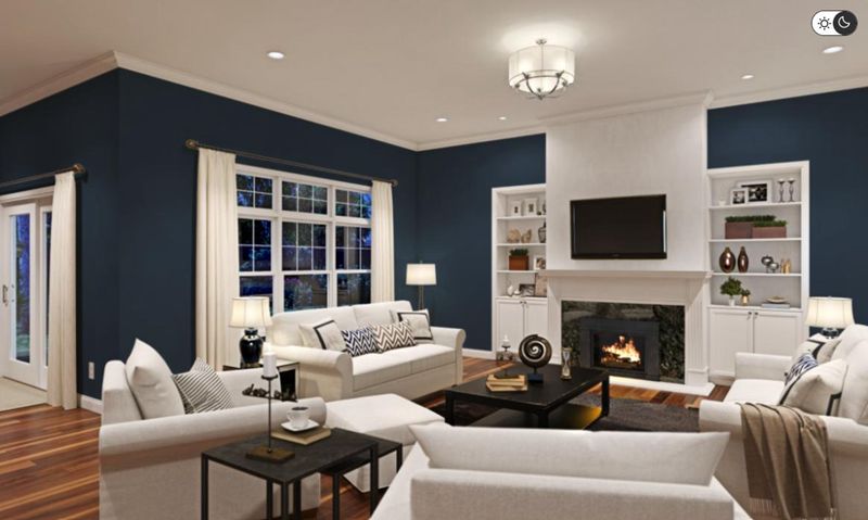 Sherwin Williams Naval Living Room 03