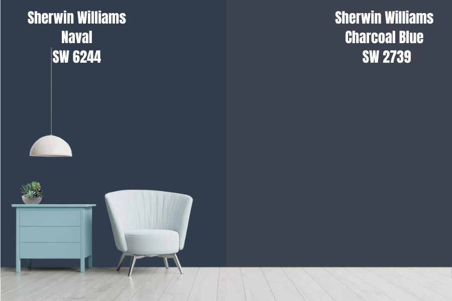 Sherwin Williams Naval vs. Charcoal Blue SW 2739