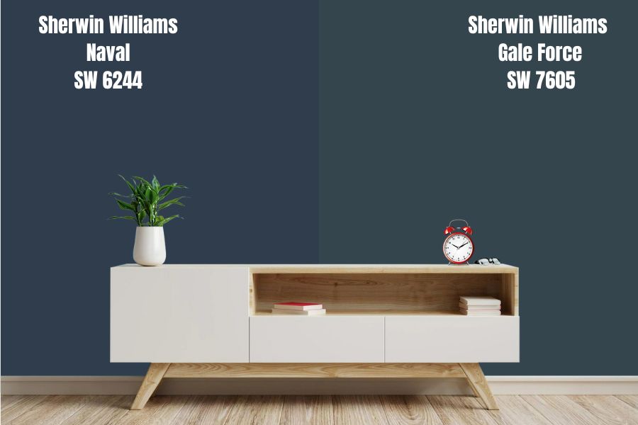 Sherwin Williams Naval vs. Gale Force SW 7605