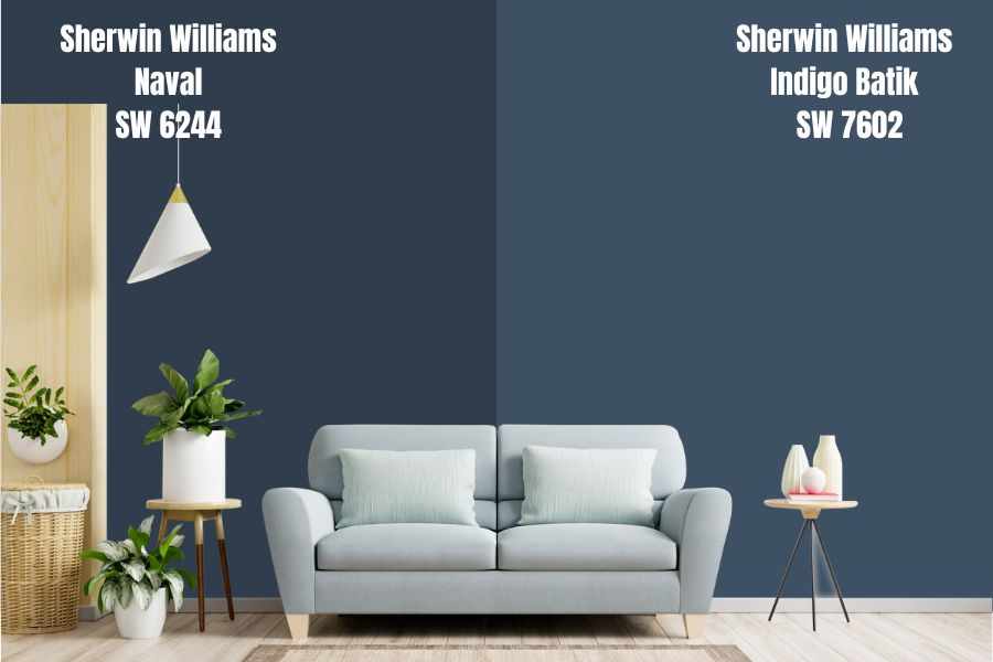 Sherwin Williams Naval vs. Indigo Batik SW 7602