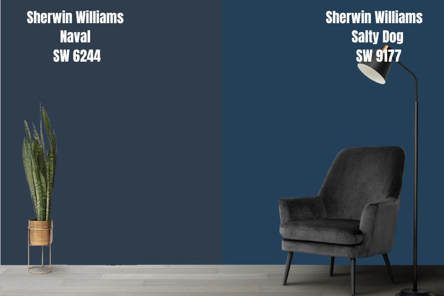 Sherwin Williams Naval vs. Salty Dog SW 9177