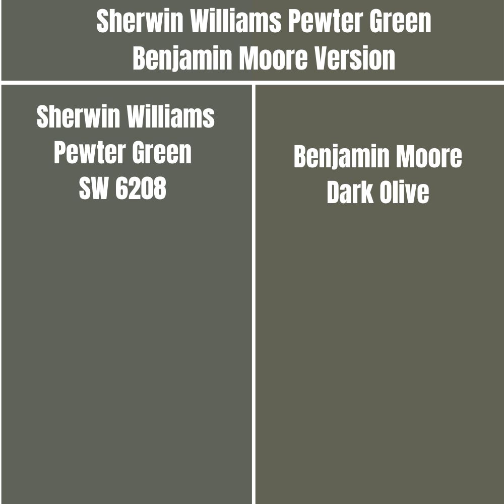Sherwin Williams Pewter Green Benjamin Moore Version
