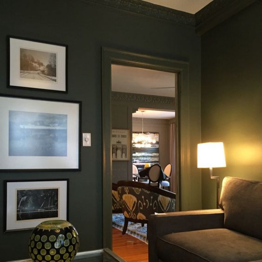 Sherwin Williams Pewter Green Living Room 03
