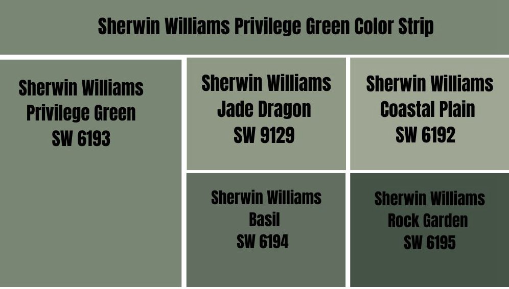 Sherwin Williams Privilege Green Color Strip