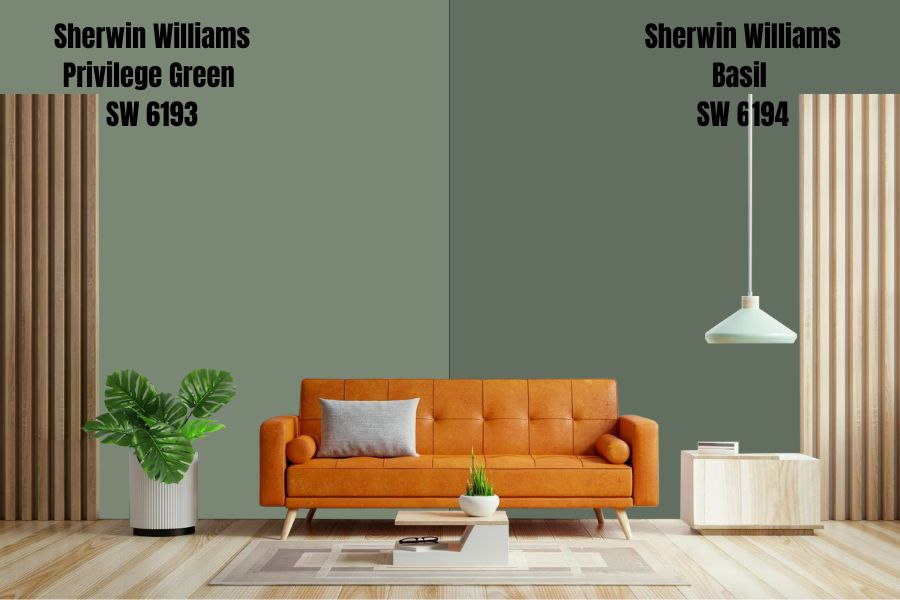 Sherwin Williams Privilege Green vs. Basil SW 6194