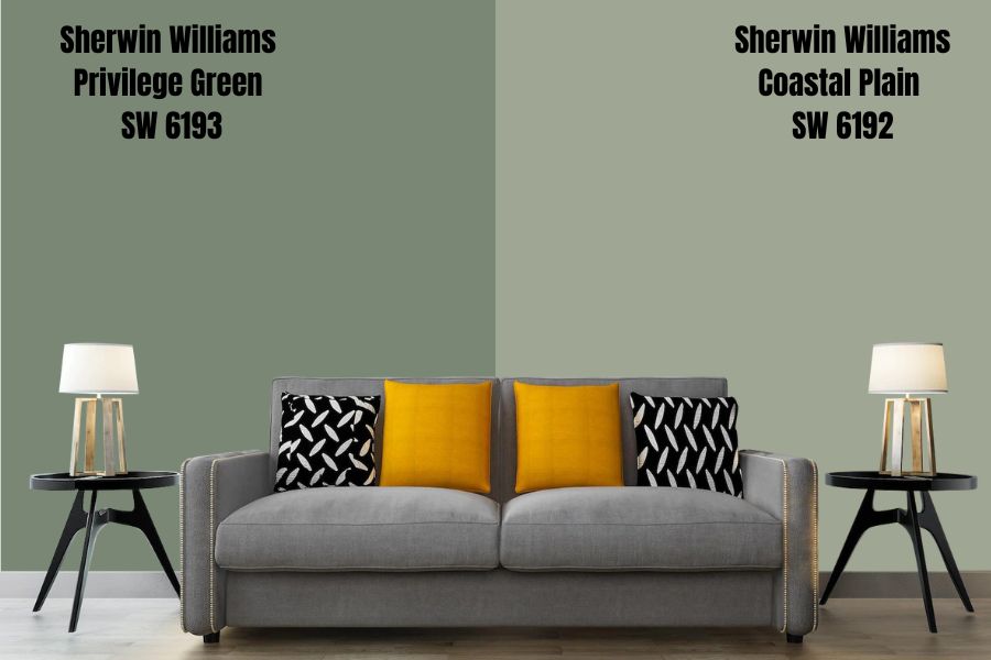 Sherwin Williams Privilege Green vs. Coastal Plain SW 6192
