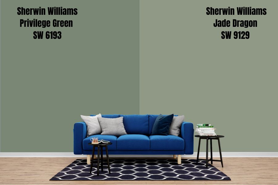 Sherwin Williams Privilege Green vs. Jade Dragon SW 9129