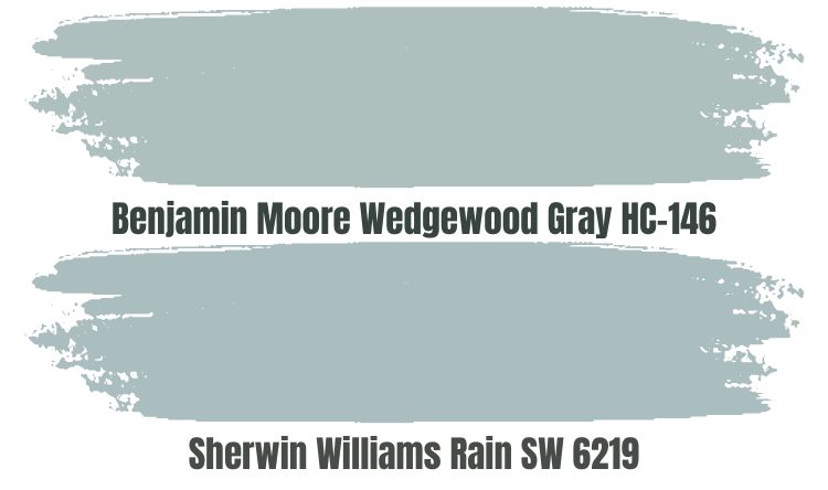 Sherwin Williams Rain vs. Benjamin Moore Wedgewood Gray HC-146
