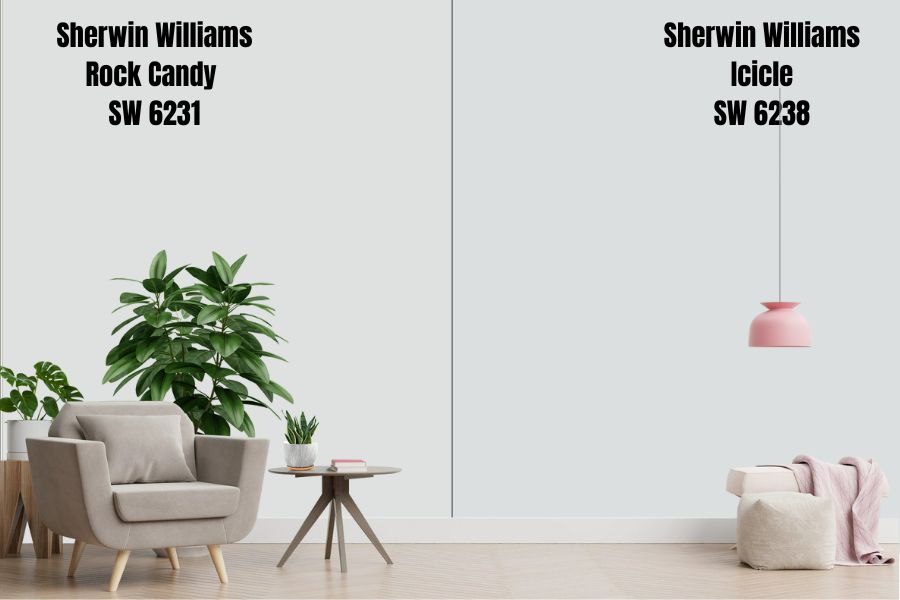Sherwin Williams Rock Candy vs. Icicle SW 6238
