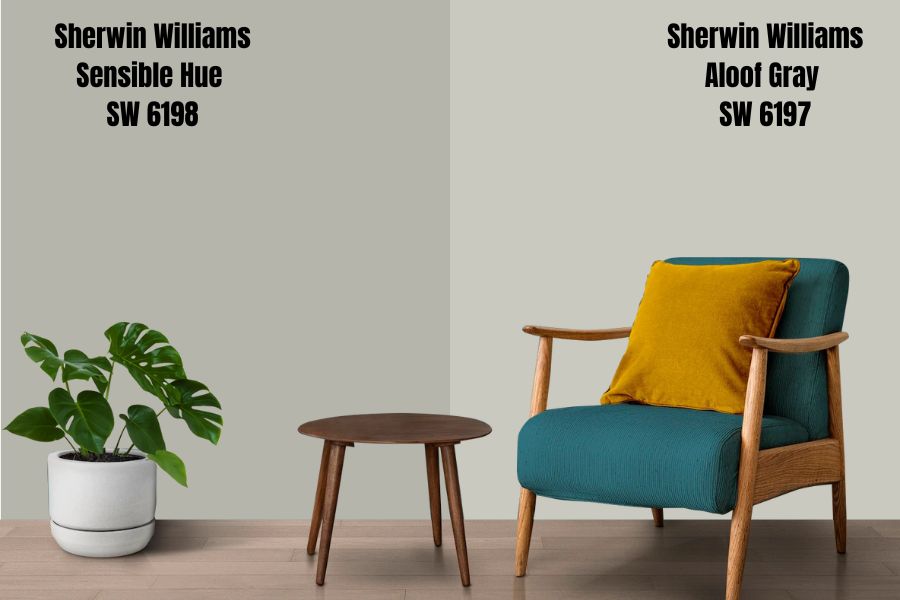 Sherwin Williams Sensible Hue and Aloof Gray SW 6197