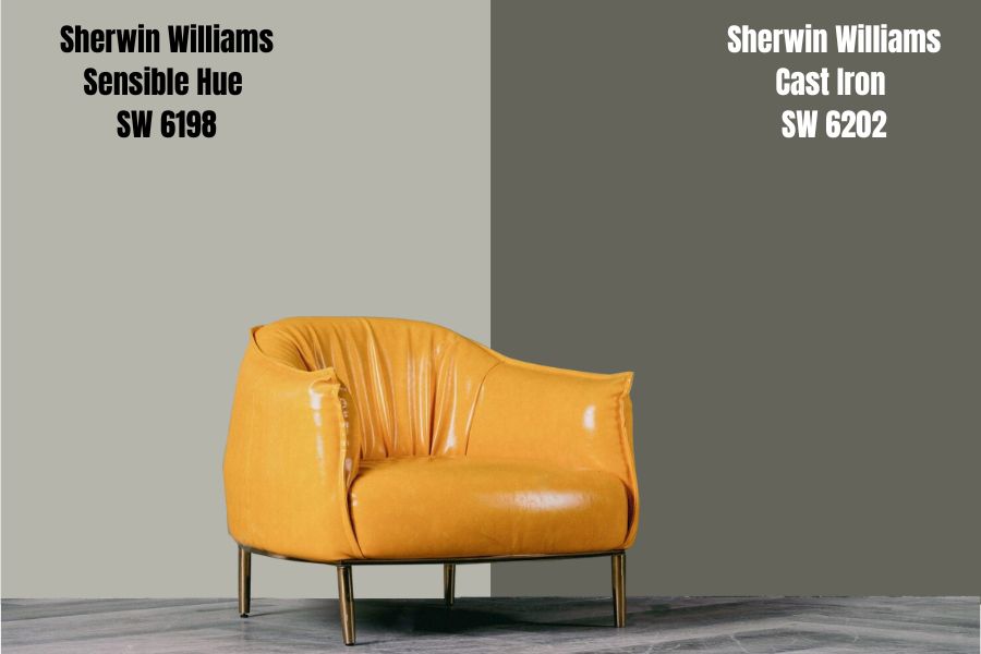 Sherwin Williams Sensible Hue vs. Cast Iron SW 6202