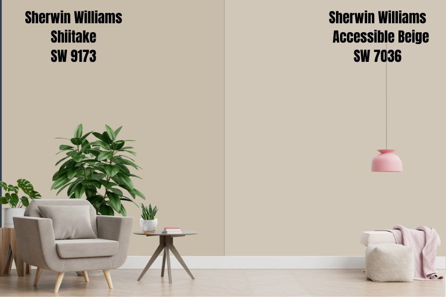 Sherwin Williams Shiitake vs. Accessible Beige SW 7036