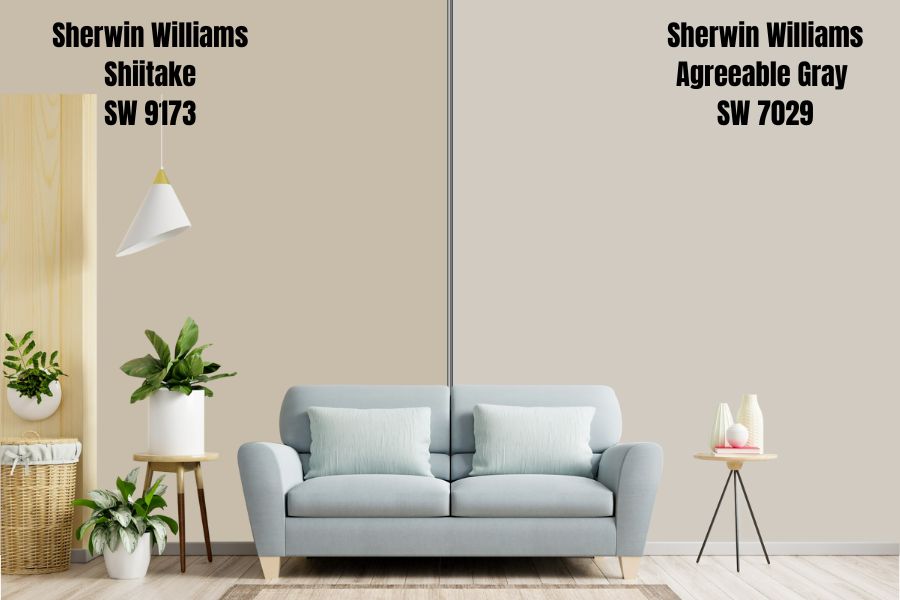 Sherwin Williams Shiitake vs. Agreeable Gray SW 7029