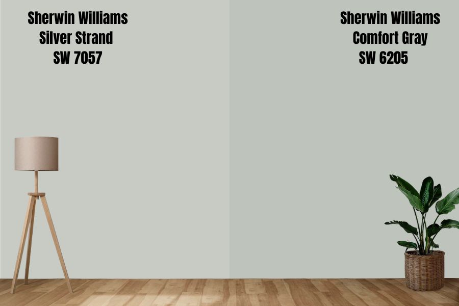 Sherwin Williams Silver Strand vs. Comfort Gray SW 6205