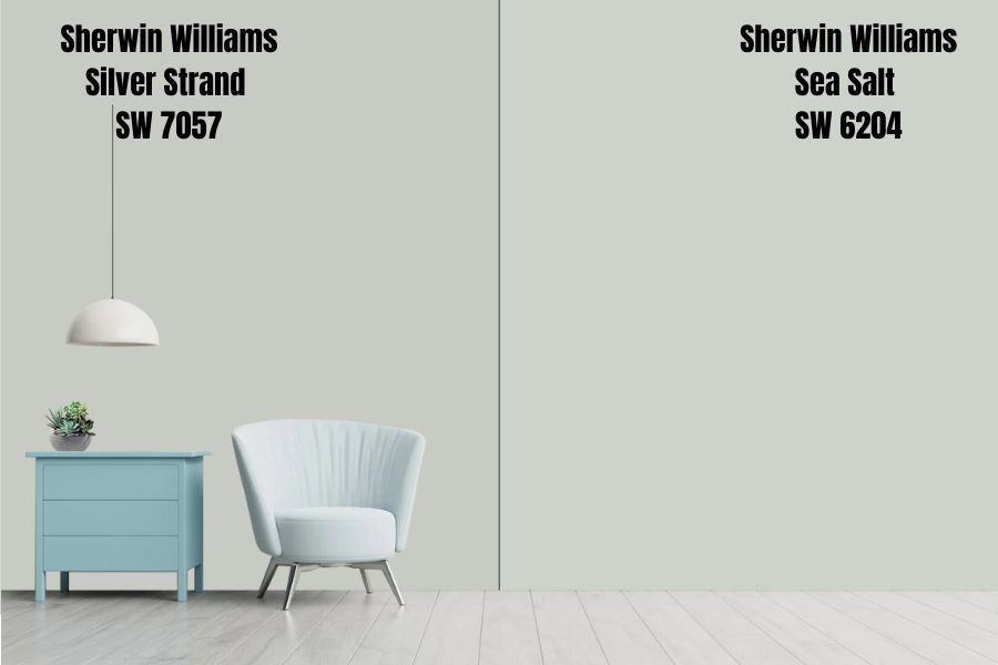 Sherwin Williams Silver Strand vs. Sea Salt SW 6204
