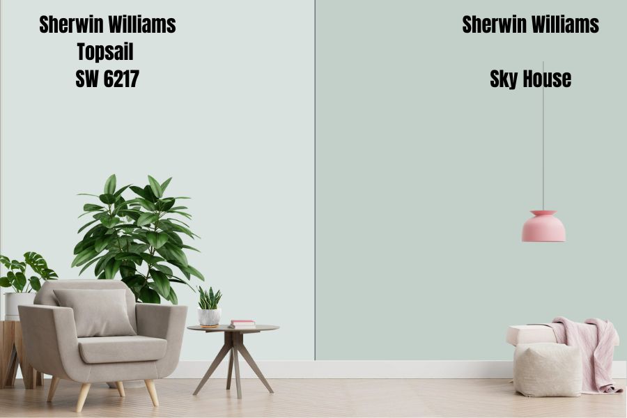Sherwin Williams Sky House vs. Topsail SW 6217