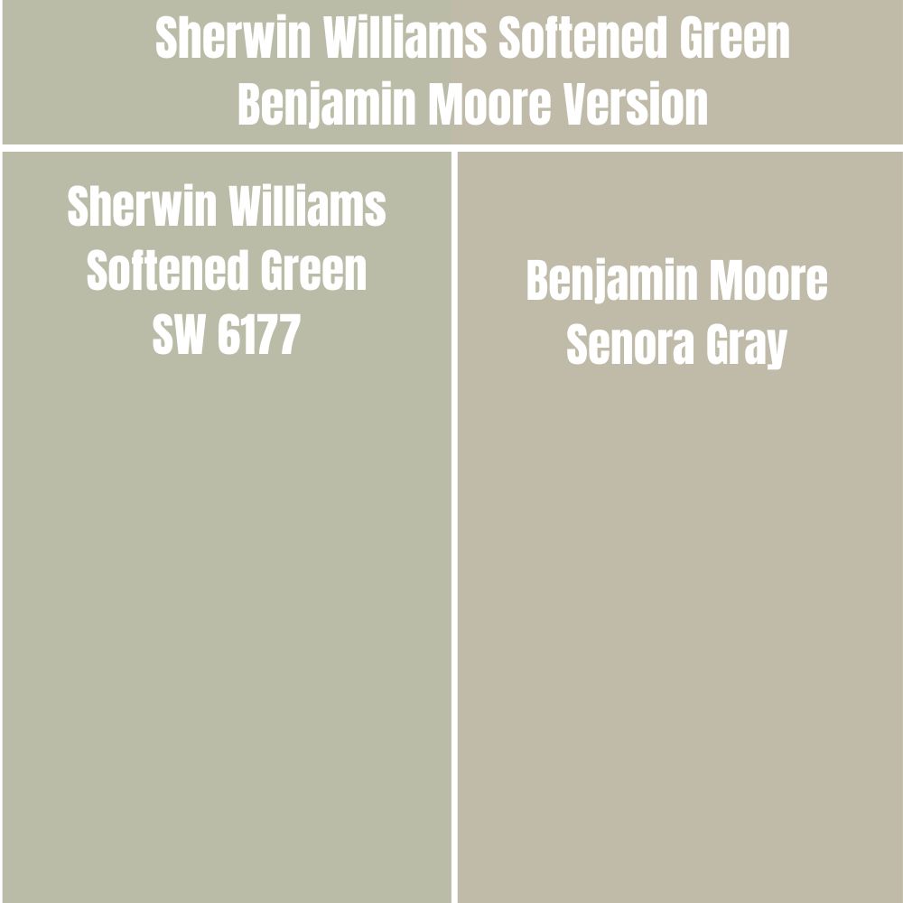 Sherwin Williams Softened Green Benjamin Moore Version