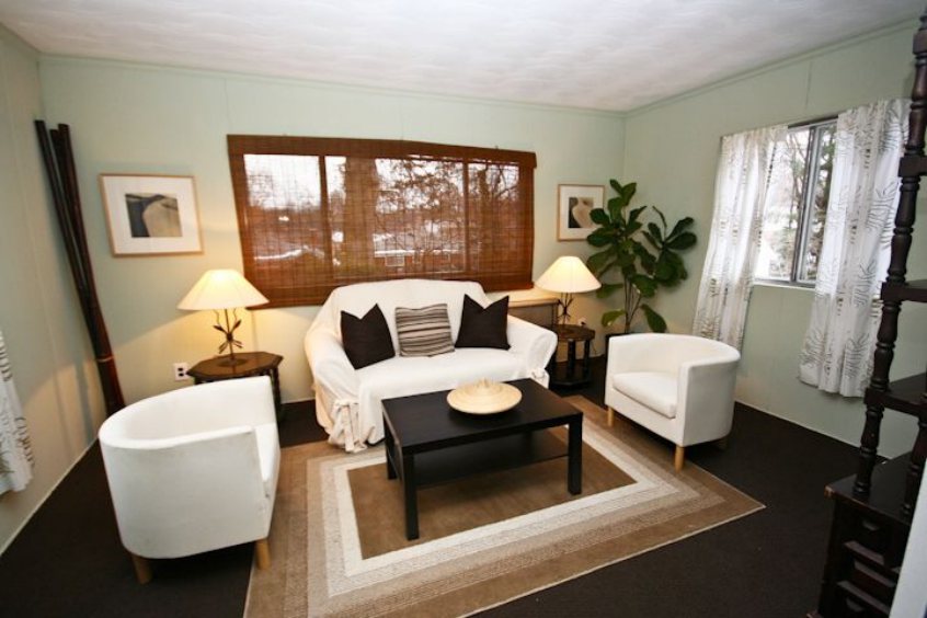 Sherwin Williams Softened Green Living Room 1