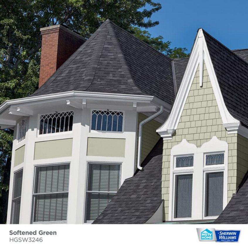 Sherwin Williams Softened Green Outdoors 2